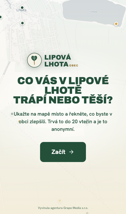 Úvodní obrazovka aplikace na telefonu