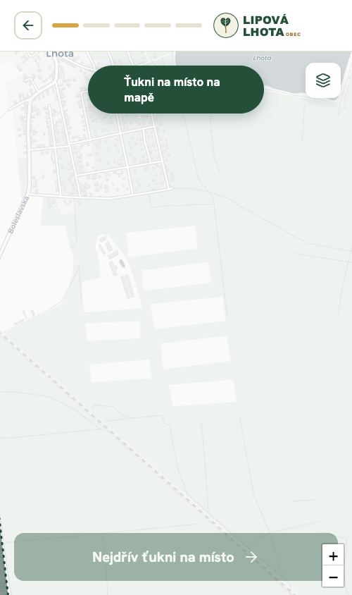 Výběr místa na mapě